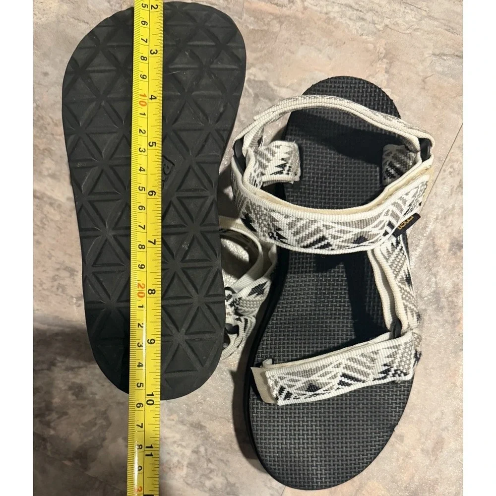 Teva Women's Black and White Geometric Strap Sandals